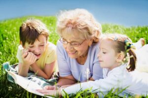Grandparent Reading to Grandchildren